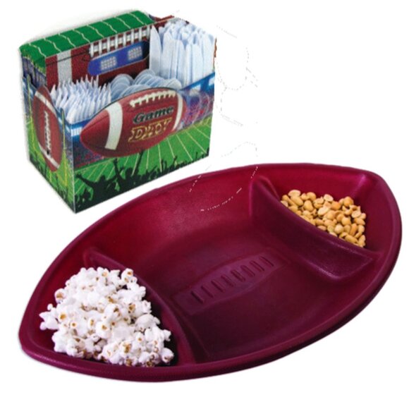 Football Chip and Dip Serving Tray Utensil Caddy Tailgate Party Supplies - Picture 7 of 7